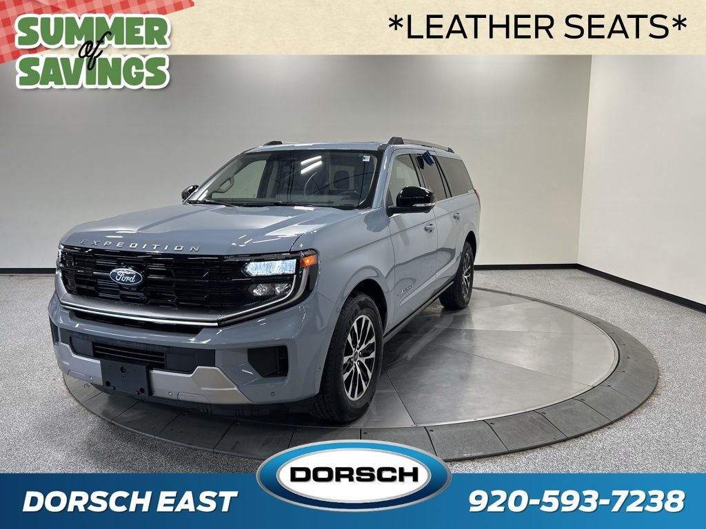 2025 Ford Expedition Max Platinum in Glacier Gray Met Tricoat — front three-quarter view