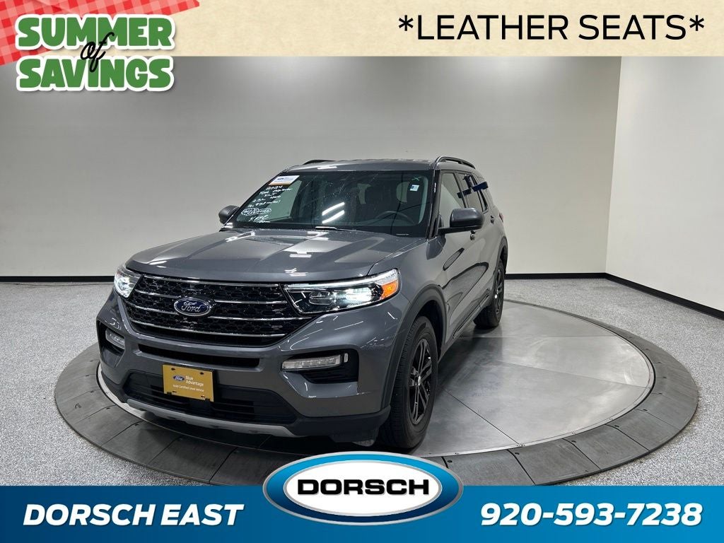 2024 Ford Explorer XLT in Carbonized Gray Metallic — front three-quarter view