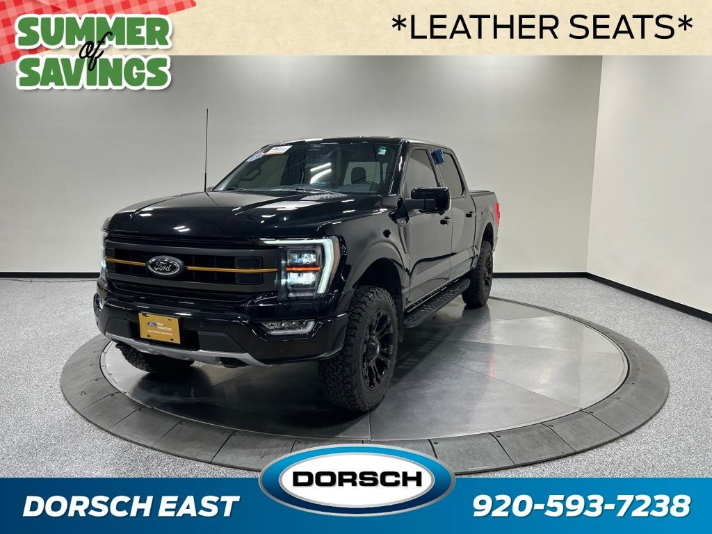 2022 Ford F-150 Tremor in Agate Black Metallic — front three-quarter view