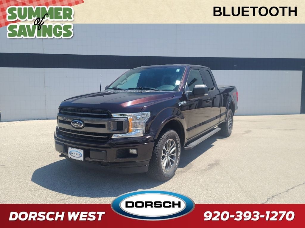 2018 Ford F-150 XLT in Magma Red — front three-quarter view