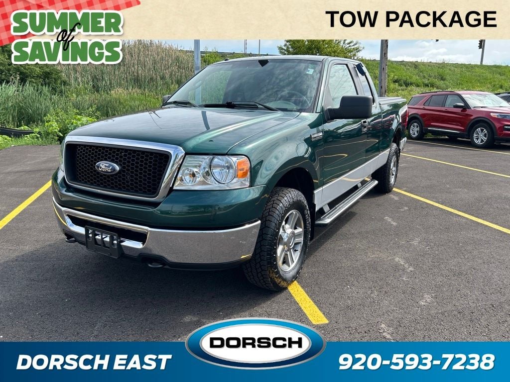 2008 Ford F-150 XLT in Green / Silver — front three-quarter view