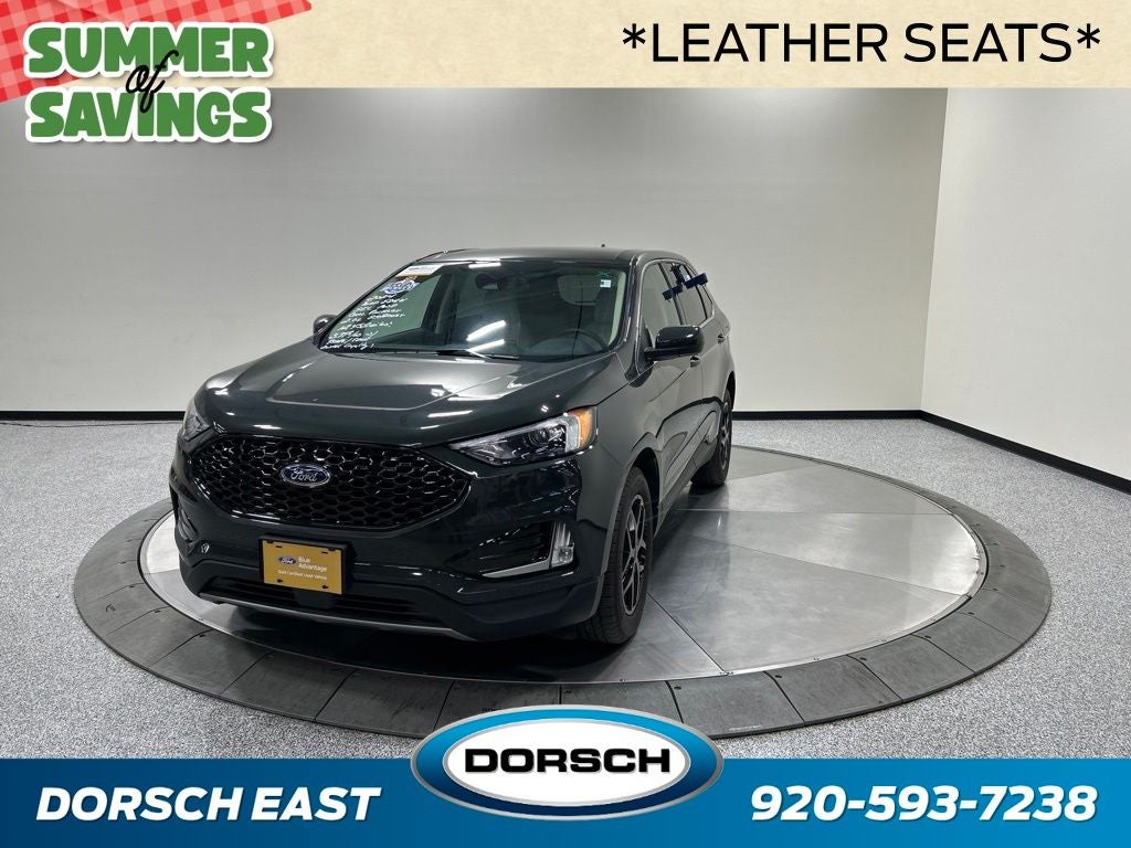 2024 Ford Edge SEL in Forged Green Metallic — front three-quarter view