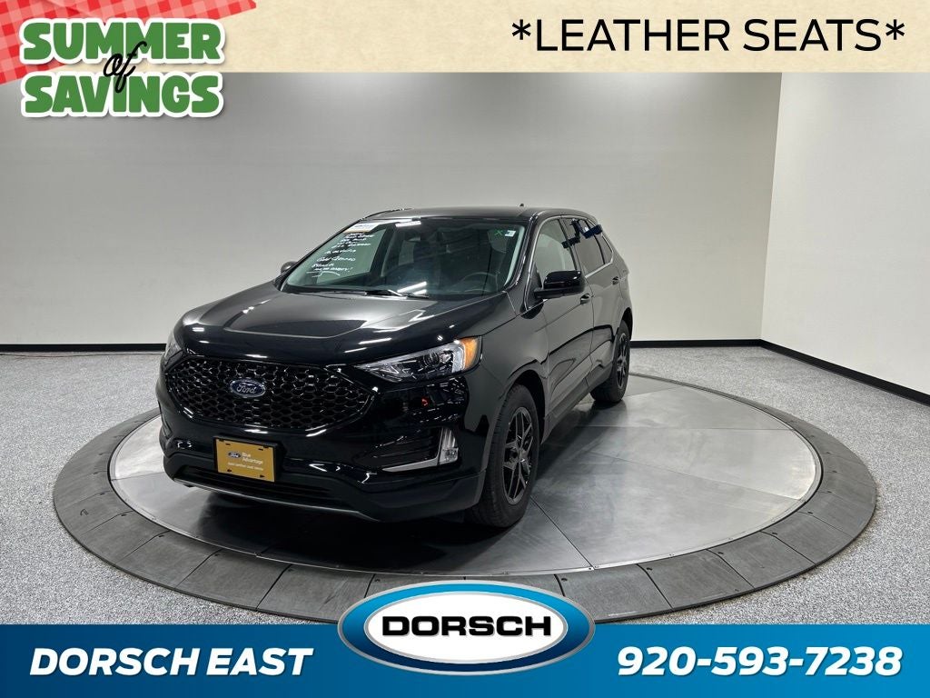 2024 Ford Edge SEL in Agate Black Metallic — front three-quarter view