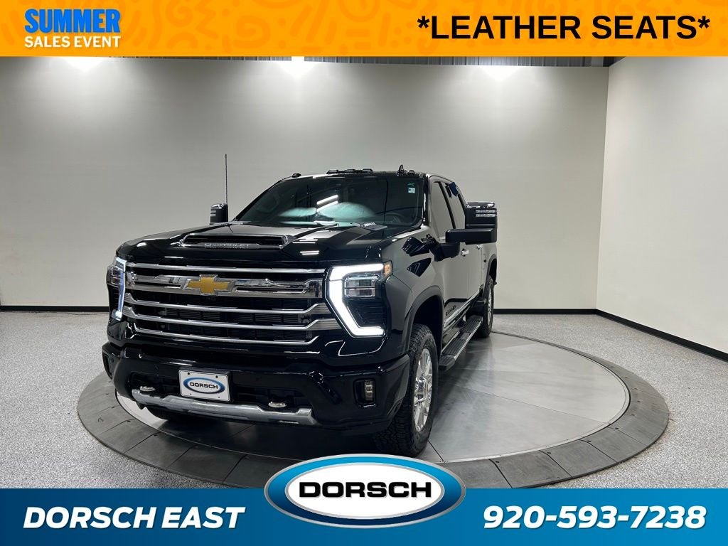 2025 Chevrolet Silverado 2500HD High Country in Black — front three-quarter view