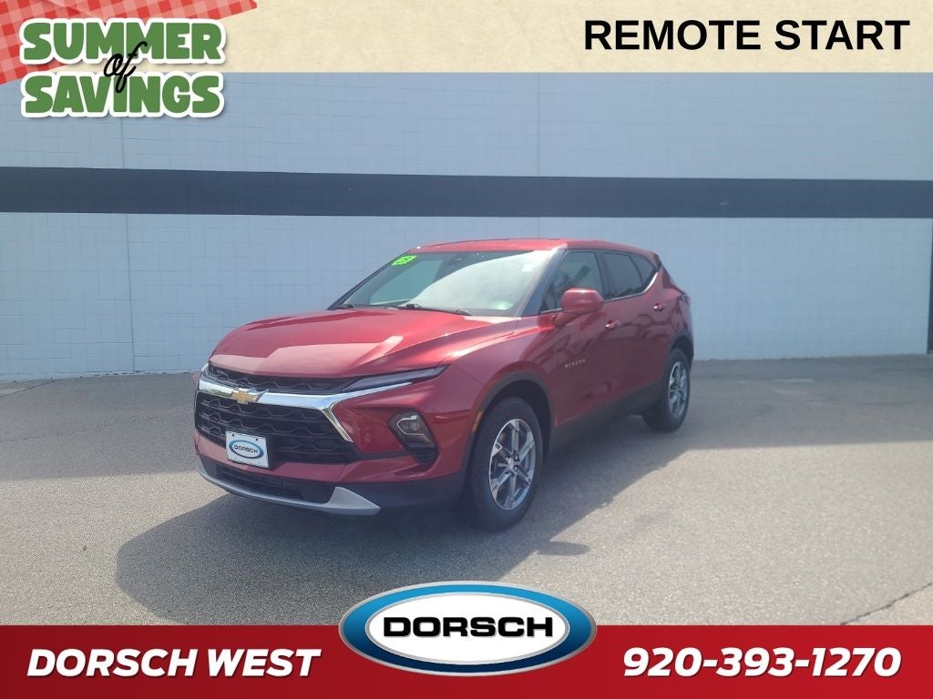 2025 Chevrolet Blazer LT in Radiant Red Tintcoat — front three-quarter view