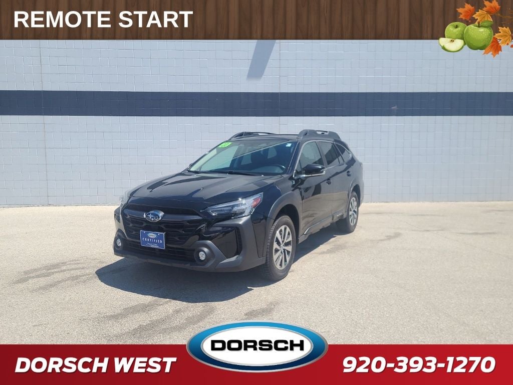2023 Subaru Outback Premium in Crystal Black Silica — front three-quarter view