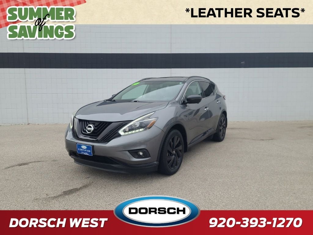 2018 Nissan Murano Platinum in Gray — front three-quarter view