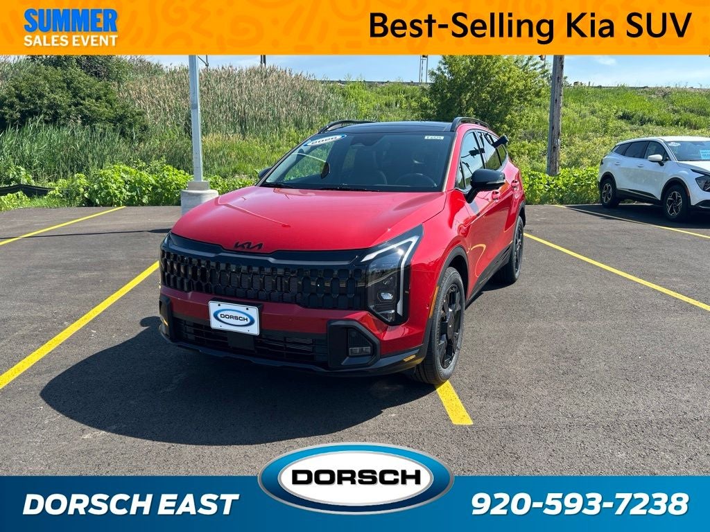 2026 Kia Sportage X-Line in Runway Red — front three-quarter view