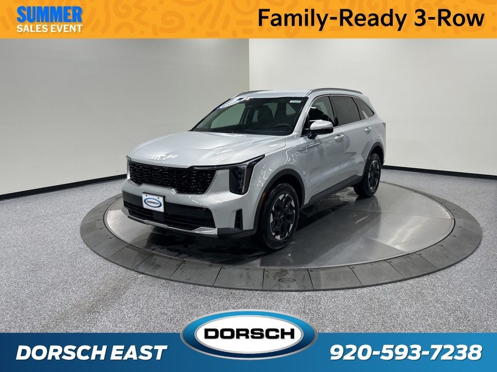 2026 Kia Sorento S in Ivory Silver — front three-quarter view