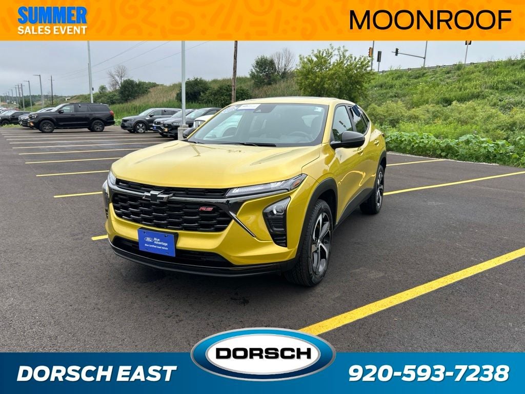 2024 Chevrolet Trax 1RS in Nitro Yellow Metallic — front three-quarter view