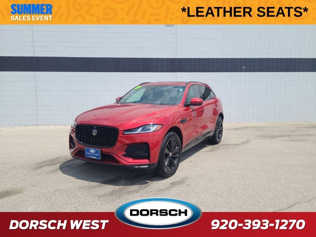 2021 Jaguar F-PACE P250 S in Firenze Red — front three-quarter view
